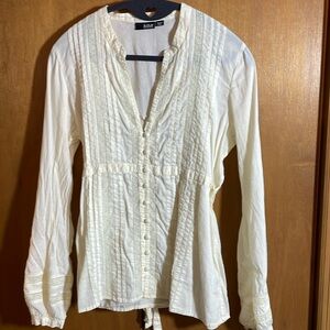 a.n.a Ivory Button-Down Blouse